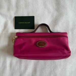 Longchamp Le Pliage Nylon Magenta Fushia Cosmetic Case